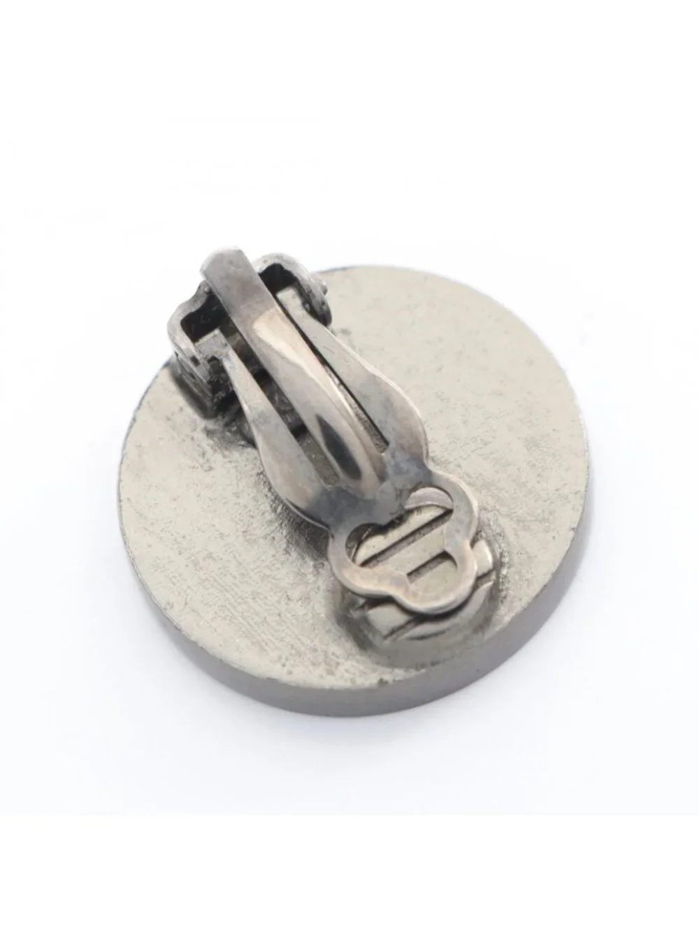 Chanel Earrings Logo Stainless Steel Leather